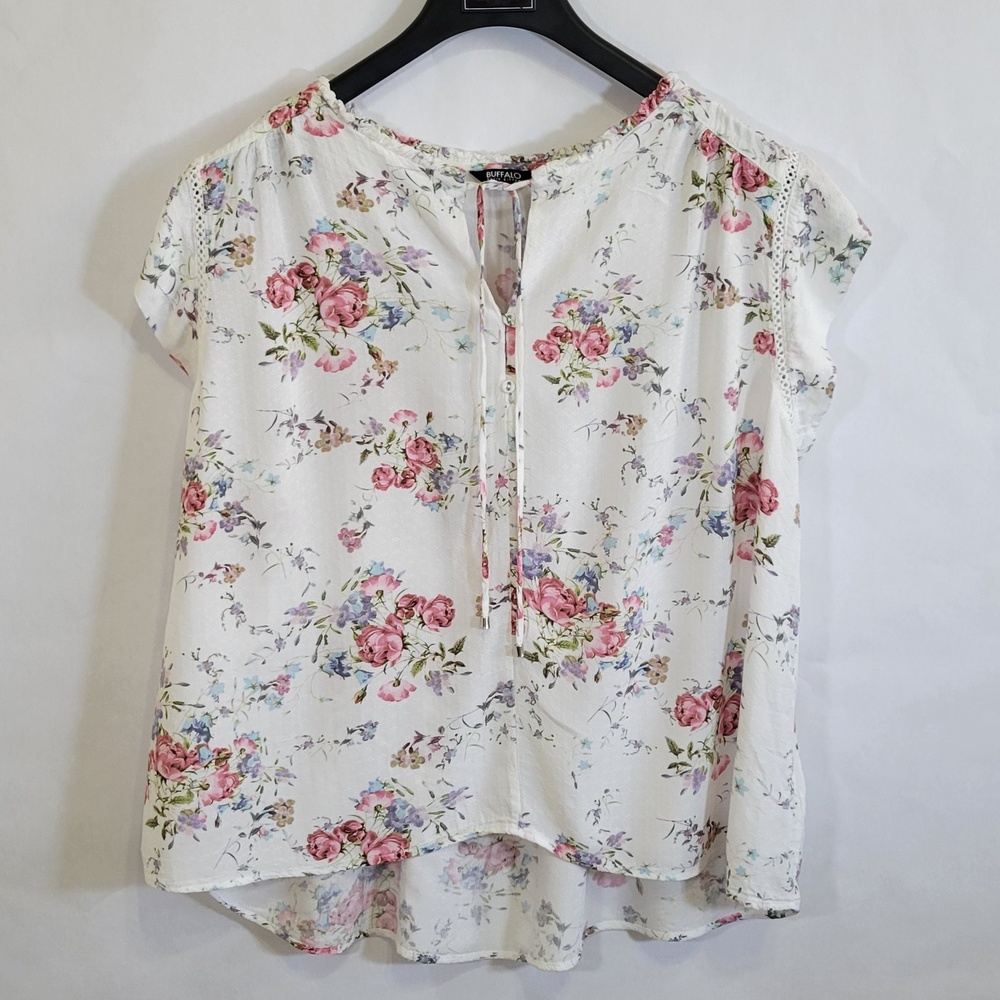 Buffalo David Bitton floral short sleeved blouse size XL